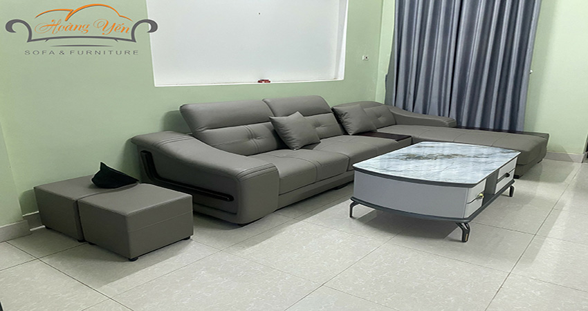 Bàn giao bộ sofa phòng khách HY305 đẹp, trẻ trung cho anh Văn tại Kiến Thụy.